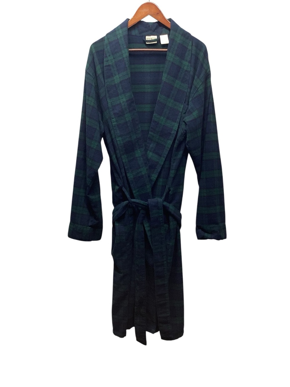 L.L. Bean tartan plaid men’s cotton robe size Large - Picture 2 of 9